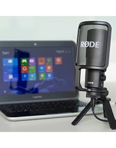 Rode NTUSB Studioqualität USB-Kondensatormikrofon mit Tischstativ und Popschutz - 